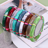 Boho Resin Elastic Tube Beads Polymer Clay Bracelet Jewelry