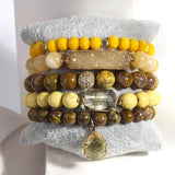 Boho Stone Beaded Bracelet Set 5pc
