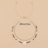 Dainty Vintage Beaded Bracelets Heart Shell Pendant
