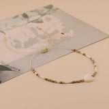 Dainty Vintage Beaded Bracelets Heart Shell Pendant