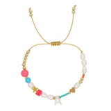 Freshwater Pearl Bracelets For Women Heart&Star Beads Shell Charms A-Z