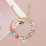 Freshwater Pearl Bracelets For Women Heart&Star Beads Shell Charms A-Z