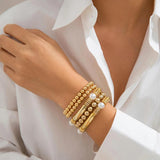 5 Pcs Layered CCB Beads Bracelets Set for Women Charms