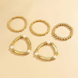 5 Pcs Layered CCB Beads Bracelets Set for Women Charms