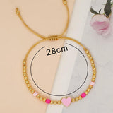 Summer Surfer Bracelet Plated Beaded Heart Charm Friendship Bracelet