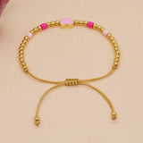 Summer Surfer Bracelet Plated Beaded Heart Charm Friendship Bracelet