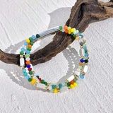 Bohemian Crystal Stone Beads Bracelets Colorful Layered Charm Jewelry