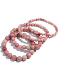 Rhodochrosite Ore Bead Bracelet for Women Yoga Meditation