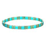 QUAN CHI Enamel Bracelet For Women Beaded Charm Stretch Bracelet