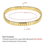 QUAN CHI Beach Stretch Bracelets Tila Beads Boho Friendship Charm Bracelets