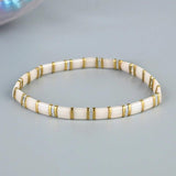 QUAN CHI Beach Stretch Bracelets Tila Beads Boho Friendship Charm Bracelets