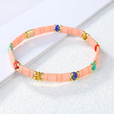 QUAN CHI Star Charm Tila Stretch Bracelet for Women