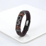 Stylish Unisex Stainless Steel Leather Bracelet