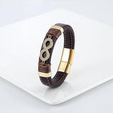 Stylish Unisex Stainless Steel Leather Bracelet