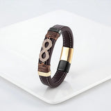 Stylish Unisex Stainless Steel Leather Bracelet