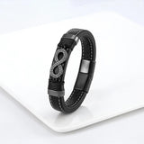 Stylish Unisex Stainless Steel Leather Bracelet