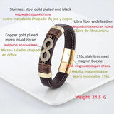 Stylish Unisex Stainless Steel Leather Bracelet