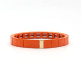 Enamel Charm Lady Rainbow Bracelet + Colorful Beaded Gradient Bracelet