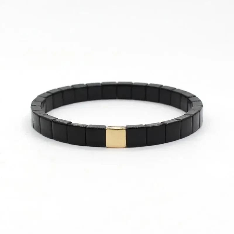 Bohemian Enamel Bracelet Rainbow Stacked Jewelry