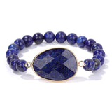 Stone Charm Bracelet - Amethysts Lapis Labradorite Howlite Jewelry