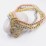 Stainless Steel Beads Bracelet Men CZ Screw Charm Bangles