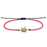 QUAN CHI Red Charm Turtle Bracelets for Women Seed Beads Friendship