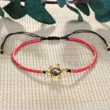 QUAN CHI Red Charm Turtle Bracelets for Women Seed Beads Friendship