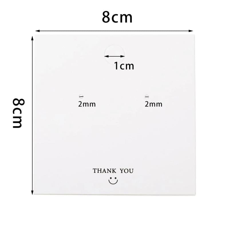 50Pcs 8*8cm Square Blank Jewelry Display Paper Cards for DIY Accessories