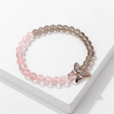 Moonstone Opal Beads Bracelet with Butterfly Charm