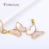 Zircon Butterfly Charms Pendants, Shell Pendants for Jewelry Making