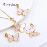 Zircon Butterfly Charms Pendants, Shell Pendants for Jewelry Making