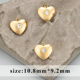 Handmade 316L Stainless Steel Zircon Charms 6pcs/lot