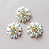10 PCS 30mm Multilayer Sunflowers Crystal Enamel Flowers DIY Jewelry Making