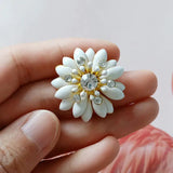 10 PCS 30mm Multilayer Sunflowers Crystal Enamel Flowers DIY Jewelry Making