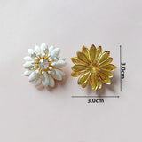 10 PCS 30mm Multilayer Sunflowers Crystal Enamel Flowers DIY Jewelry Making
