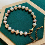 Natural Freshwater Pearl Bracelet for Women in Colorful Pink Purple