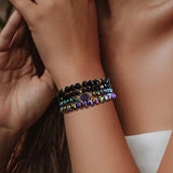 4Pcs/Set Colorful Plated Quartzs Stone Bracelets Natural Druzy Charm Men Women