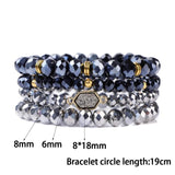 4Pcs/Set Colorful Plated Quartzs Stone Bracelets Natural Druzy Charm Men Women