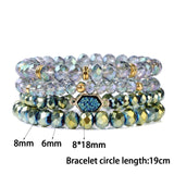 4Pcs/Set Colorful Plated Quartzs Stone Bracelets Natural Druzy Charm Men Women