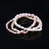 Natural Freshwater Pearl Bracelet Charms Elastic Rope 6-7mm Real Pearl Bracelets