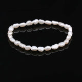 Natural Freshwater Pearl Bracelet Charms Elastic Rope 6-7mm Real Pearl Bracelets