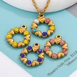 5Pcs Stainless Steel LOVE Heart Ring Charms