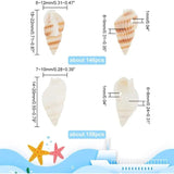300pcs Seashell Beads 2 Styles Ocean Beach Spiral Shells Craft Charms 1mm Hole