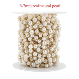 1 Meter Stainless Steel Pearl Beaded Chains DIY Jewelry Findings