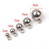 50pcs Stainless Steel Beads Solid Ball Welding Charms for Jewelry Making