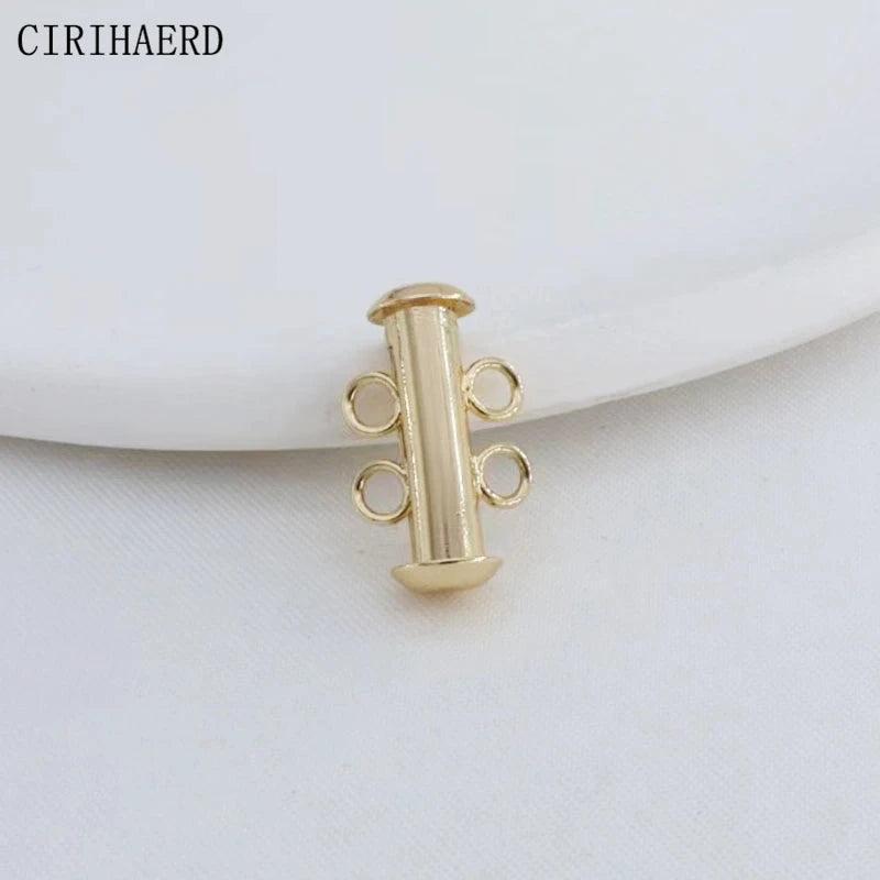 14K Gold-Plated Pearl Necklace Bracelet Connectors Fastener Clasps