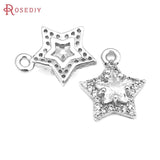 6PCS 18K Brass Heart Charms Pendants for Jewelry Making