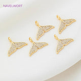 Fish Tail Charm Pendant Zircon Inlaid DIY Jewelry Making