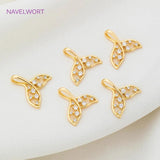 Fish Tail Charm Pendant Zircon Inlaid DIY Jewelry Making