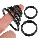 20pcs Flat Keyrings Metal Key Chain Component DIY Jewelry
